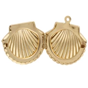 Shell-shaped photo pendant, 22x24 mm - Fine gold plated x1