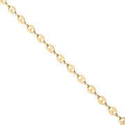 24 Carats gold - 6.6 mm Coffee Bean Link Chain - Gold-Plated 304 Stainless Steel x50cm 6.6 mm Coffee Bean Link Chain - Gold-Plated 304 Stainless Steel x50cm