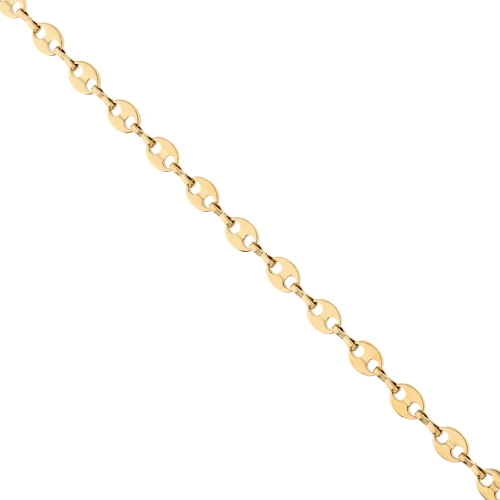 6.6 mm Coffee Bean Link Chain - Gold-Plated 304 Stainless Steel x50cm