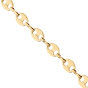 6.6 mm Coffee Bean Link Chain - Gold-Plated 304 Stainless Steel x50cm