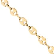 6.6 mm Coffee Bean Link Chain - Gold-Plated 304 Stainless Steel x50cm