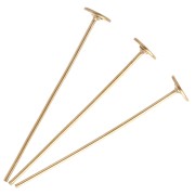 Wide Flat-Head Nail, 25x0.6 mm - Gold-Plated 304 Stainless Steel x6