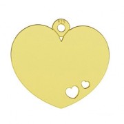 Charm heart 14 mm en sterling Silver fine Gold plated x1