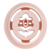 Oval - Oval cookie cutter, 20x18 mm - flower pattern - made of biodegradable polymer - Beige x1 Oval cookie cutter, 20x18 mm - flower pattern - made of biodegradable polymer - Beige x1