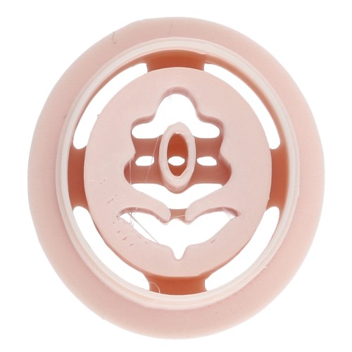 Oval cookie cutter, 20x18 mm - flower pattern - made of biodegradable polymer - Beige x1