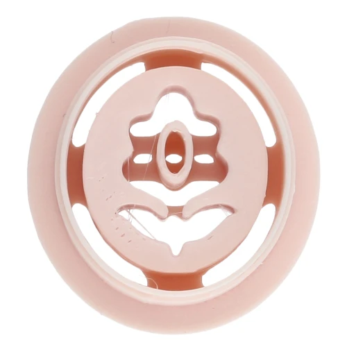 Oval cookie cutter, 20x18 mm - flower pattern - made of biodegradable polymer - Beige x1