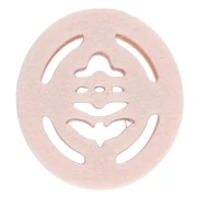 Oval cookie cutter, 20x18 mm - flower pattern - made of biodegradable polymer - Beige x1