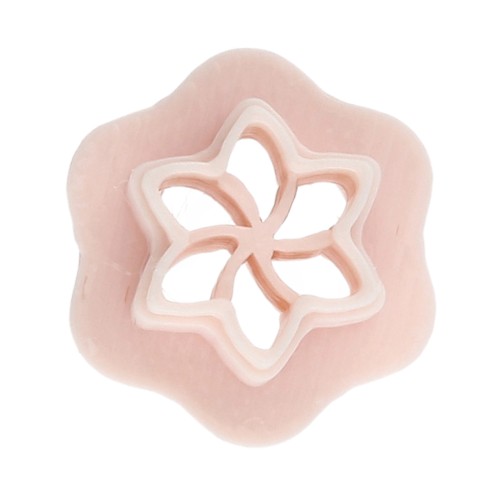 Mini Flower Cookie Cutter No. 3, 10 mm, made of biodegradable polymer - Beige, 1 piece