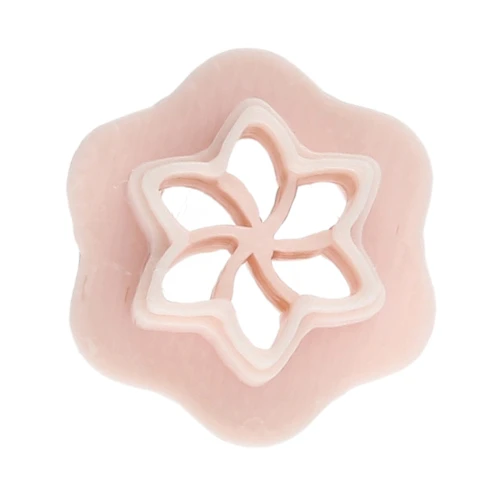 Mini Flower Cookie Cutter No. 3, 10 mm, made of biodegradable polymer - Beige x1
