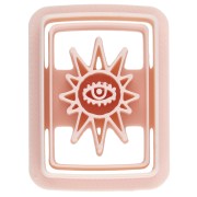 Rectangular cookie cutter, 31x22 mm, eye pattern - made of biodegradable polymer - Beige, 1 piece