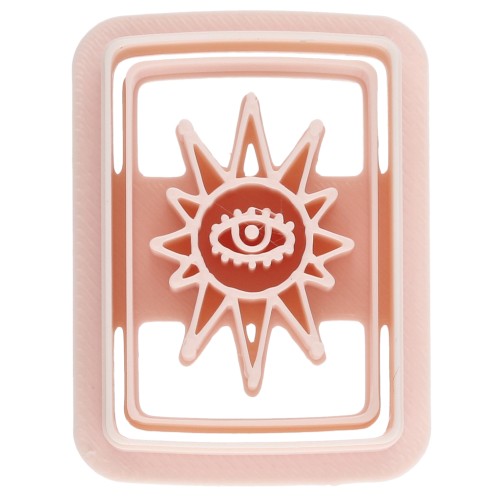 Rectangular cookie cutter, 31x22 mm, eye pattern - made of biodegradable polymer - Beige, 1 piece