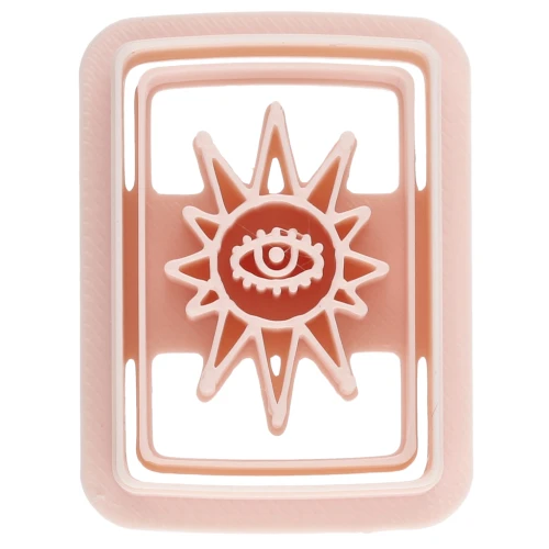 Rectangular cookie cutter, 31x22 mm, eye pattern - made of biodegradable polymer - Beige x1