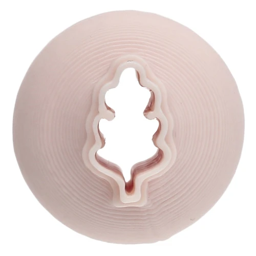 Mini oak leaf cookie cutter, 10x6 mm, made of biodegradable polymer - Beige x1