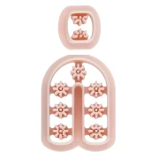 Set of biodegradable polymer arch-shaped earring cutters - Beige x2