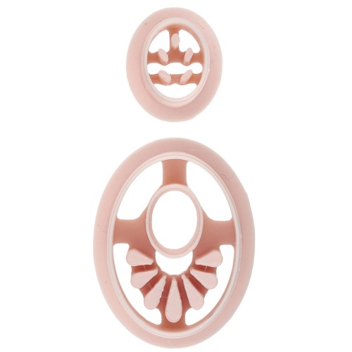 Set of oval earring cutters made of biodegradable polymer - Beige (2-pack)