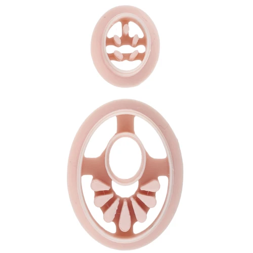 Set of oval earring cutters made of biodegradable polymer - Beige x2