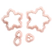 Flower - Set of 4 Christmas Flower Cookie Cutters, 29x31 mm, made of biodegradable polymer - Beige Set of 4 Christmas Flower Cookie Cutters, 29x31 mm, made of biodegradable polymer - Beige