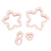 Christmas Flower Cookie Cutter Set, 29x31 mm, made of biodegradable polymer - Beige x4