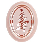 Christmas - Oval cookie cutter, 25x18 mm - Christmas tree pattern - made of biodegradable polymer - Beige, 1 piece Oval cookie cutter, 25x18 mm - Christmas tree pattern - made of biodegradable polymer - Beige, 1 piece