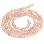 3.5 mm Faceted Round Beads, Dyed Quartz Gemstone - Sand, 38 cm