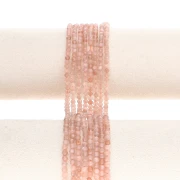 3.5 mm Faceted Round Beads, Dyed Quartz Gemstone - Sand, 38 cm