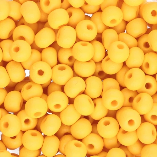 Preciosa 6/0 4 mm Seed Beads - Permalux Dark Yellow Matte x20g