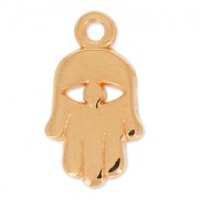 15.5x9 mm Hamsa hand charm - Rose gold tone x1
