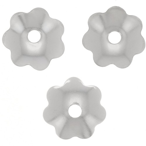 6 mm Beads caps - Silver-Plated (20-Pack)