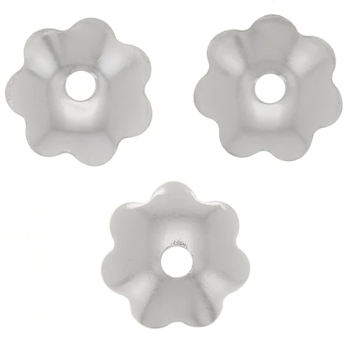 6 mm Beads caps - Silver-Plated x20