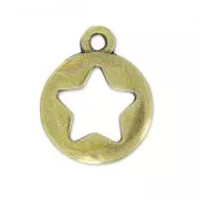 Star charm 12x10 mm bronze x1