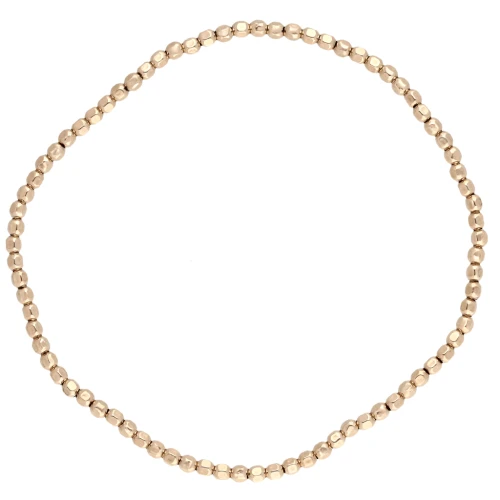 Elastic Bracelet with 2 mm Faceted Beads - Gold filled (Laminated Gold) x1