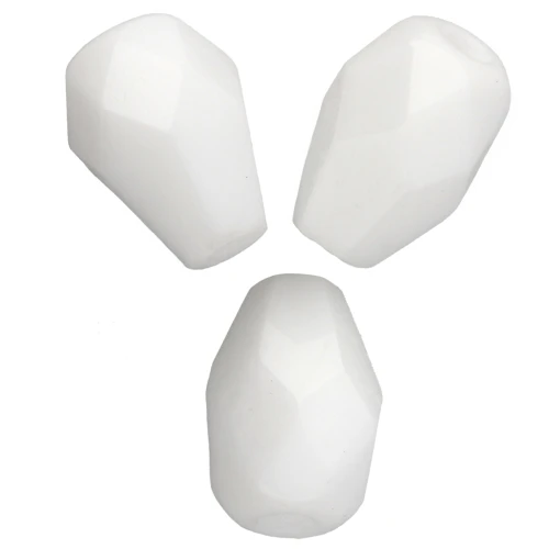 Faceted Pear-Shaped Beads, 7x5 mm - Chalk White x25