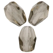 Faceted Pear-Shaped Beads, 7x5 mm - Black Diamond x25
