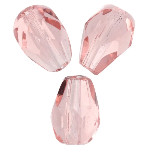 Faceted Pear-Shaped Beads, 7x5 mm - Peach x25