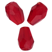 Faceted pear-shaped beads, 7x5 mm - Siam x25