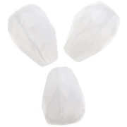 Faceted pear-shaped beads, 10x7 mm - White Opal x20