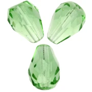 Faceted pear-shaped beads, 10x7 mm - Peridot x20
