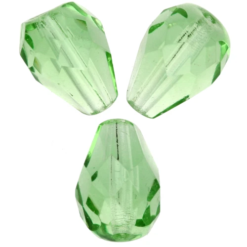 Faceted pear-shaped beads, 10x7 mm - Peridot x20
