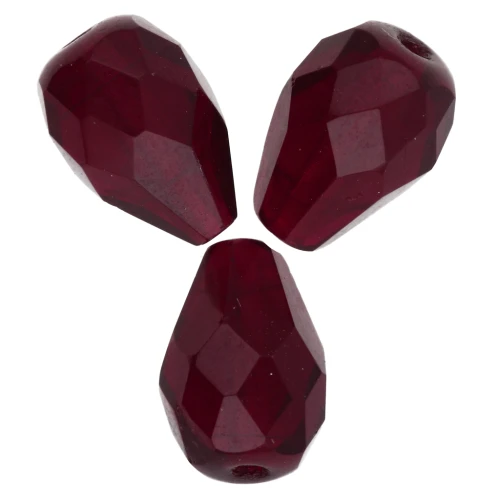Faceted pear-shaped beads, 10x7 mm - Garnet x20