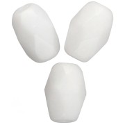 Chalkwhite - Faceted Olive-Shaped Beads, 6x4 mm - Chalk White x25 Faceted Olive-Shaped Beads, 6x4 mm - Chalk White x25
