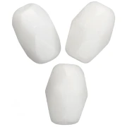 Faceted Olive-Shaped Beads, 6x4 mm - Chalk White x25