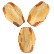 Faceted olive-shaped beads, 6x4 mm - Topaz x25