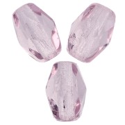 Faceted Olive-Shaped Beads, 6x4 mm - Light Amethyst x25