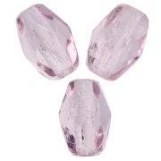 Faceted Olive-Shaped Beads, 6x4 mm - Light Amethyst x25