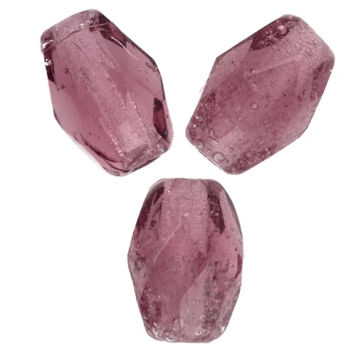 Faceted Olive-Shaped Beads, 6x4 mm - Amethyst x25
