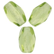 Faceted olive-shaped beads, 6x4 mm - Olivine x25