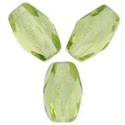 Faceted olive-shaped beads, 6x4 mm - Olivine x25