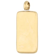 18x7.5 mm domino charm with epoxy resin - Gold-plated 304 stainless steel - White - Black