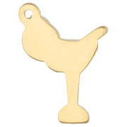 16x11 mm cocktail charm with epoxy resin - Gold-plated 304 stainless steel - Orange x1