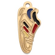 15x7 mm basketball charm with epoxy resin - Gold-plated 304 stainless steel - Multicolor x1